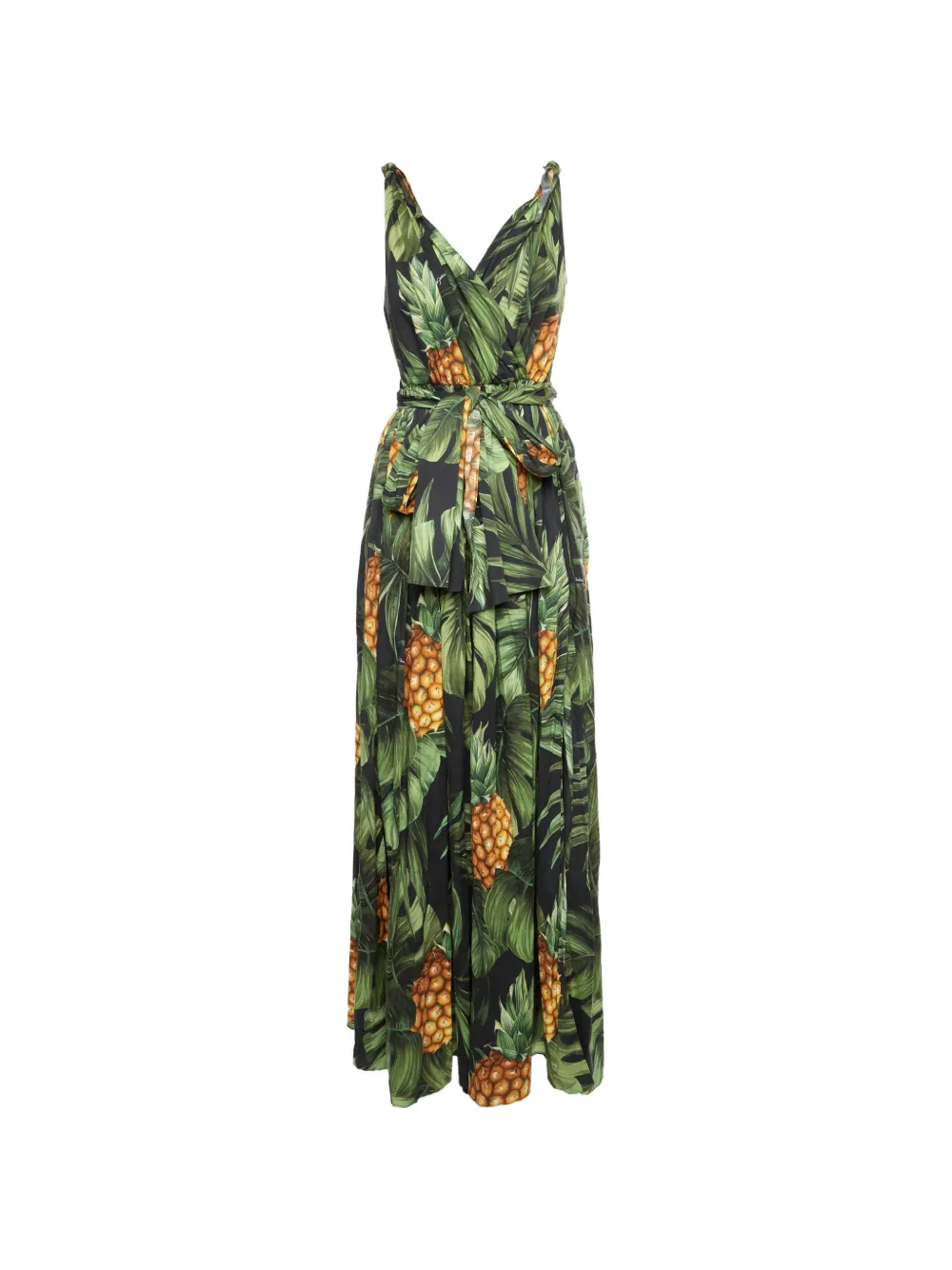 Dolce & Gabbana Pre-Owned Abito lungo con stampa Tropical - Verde