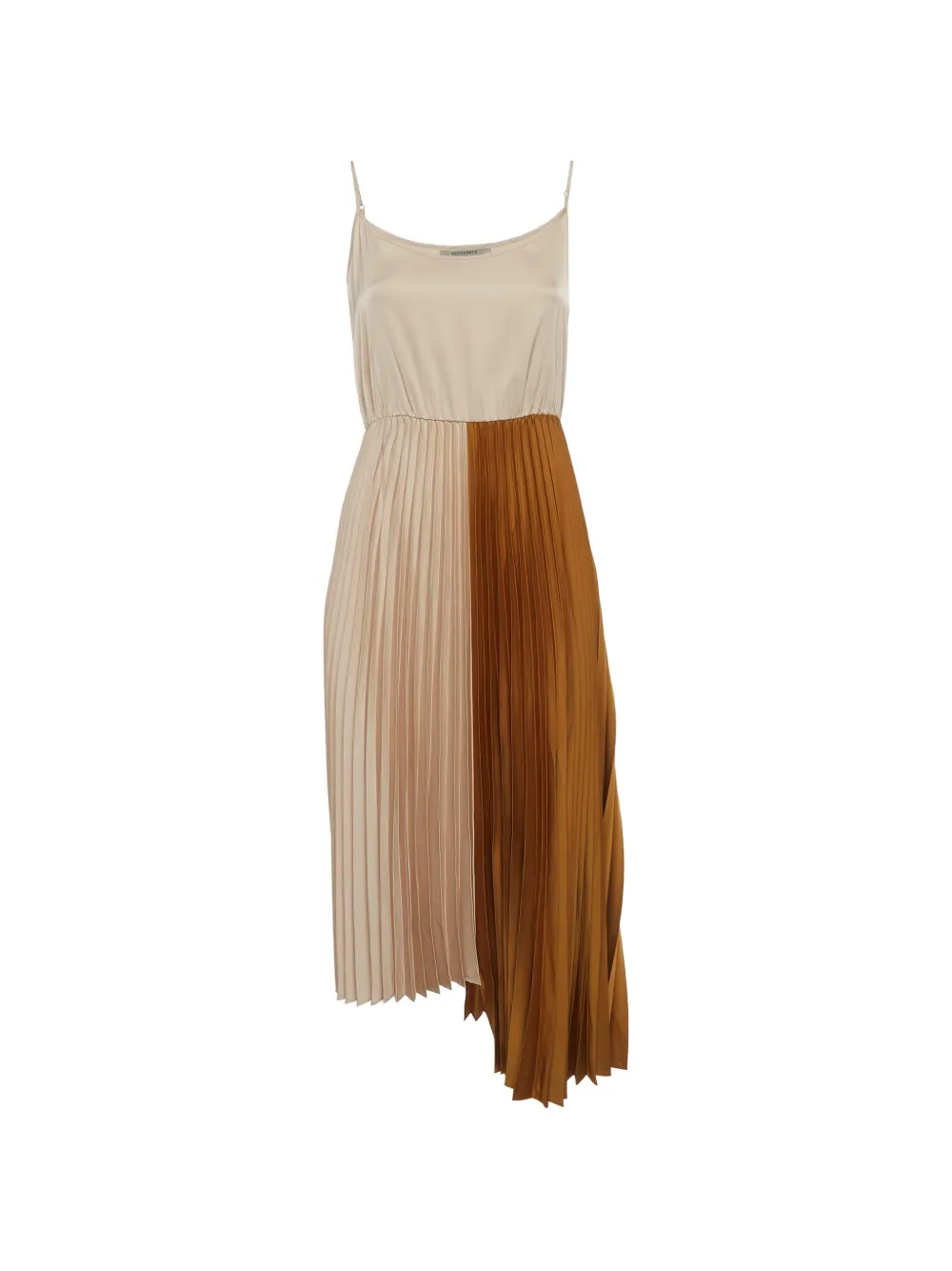 AllSaints Jessie asymmetric pleated dress - Toni neutri