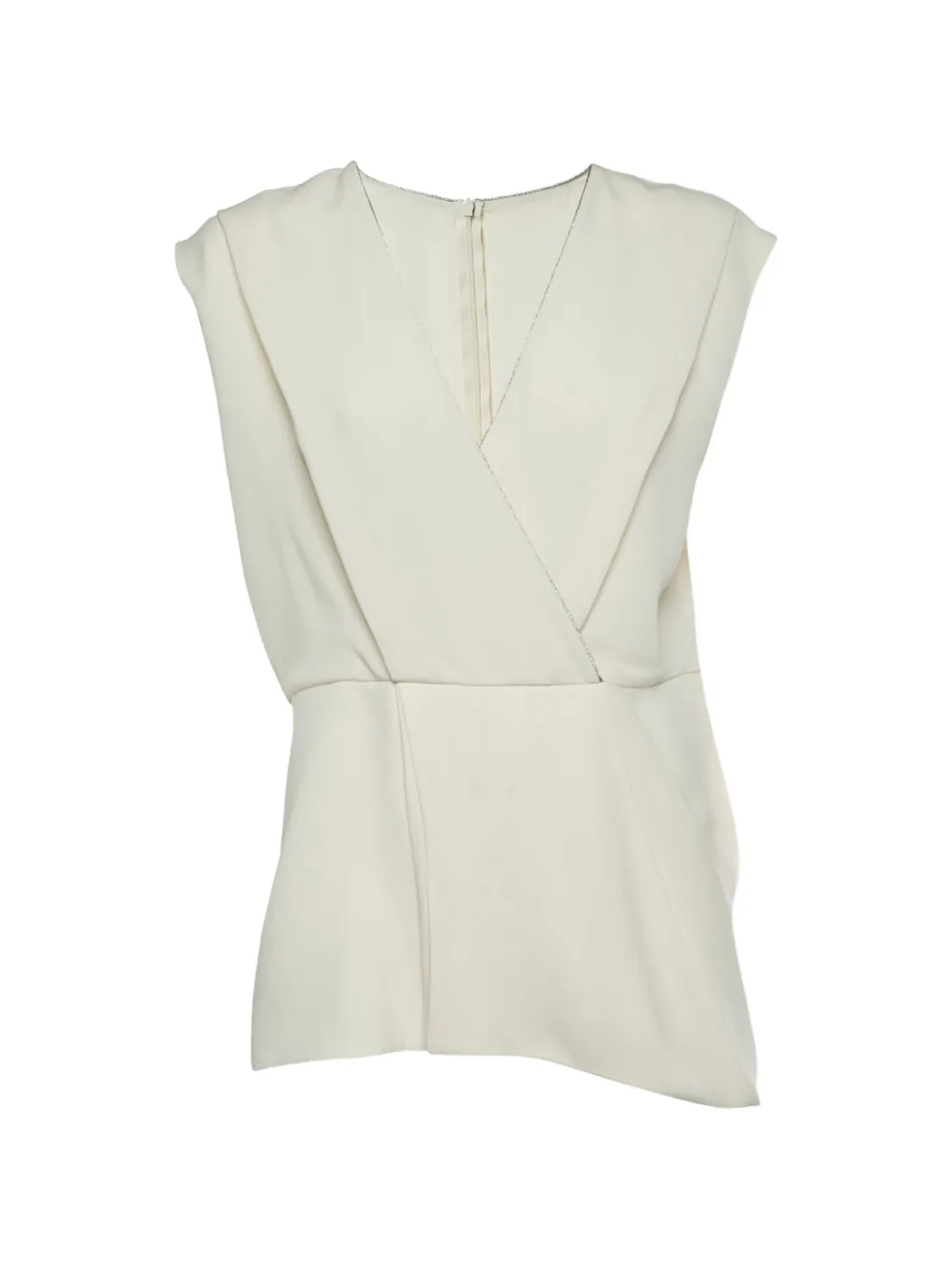 Max Mara plunge-neck crepe top - Neutrals