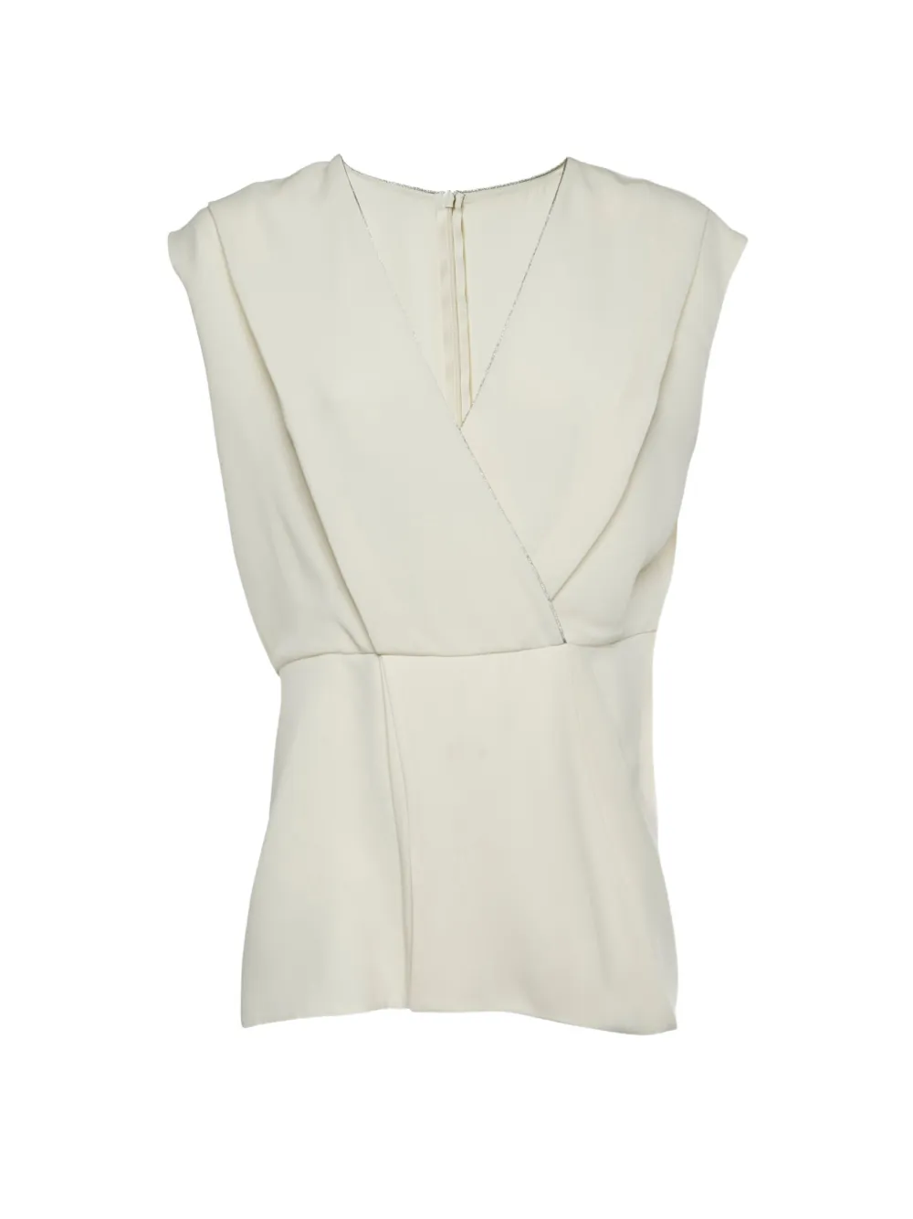 Max Mara plunge-neck crepe top - Toni neutri