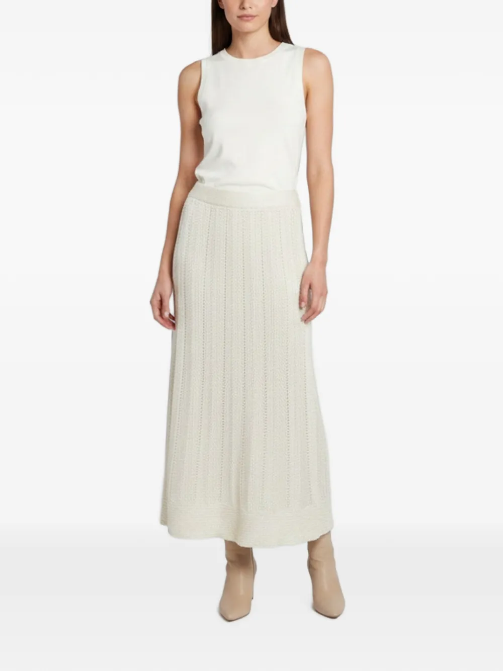 ZIMMERMANN Wonderland crochet knit midi skirt - Toni neutri