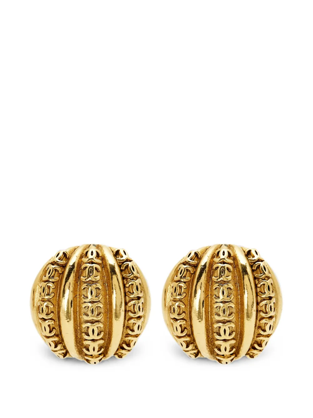 CHANEL Pre-Owned CC interlocking clip-on earrings - Oro