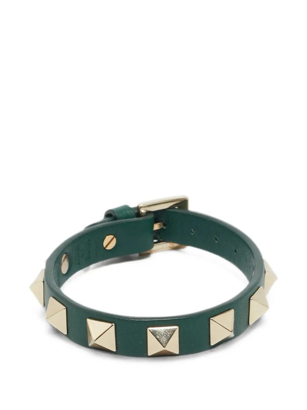 Valentino Garavani Pre-Owned Rockstud leather bracelet - Verde