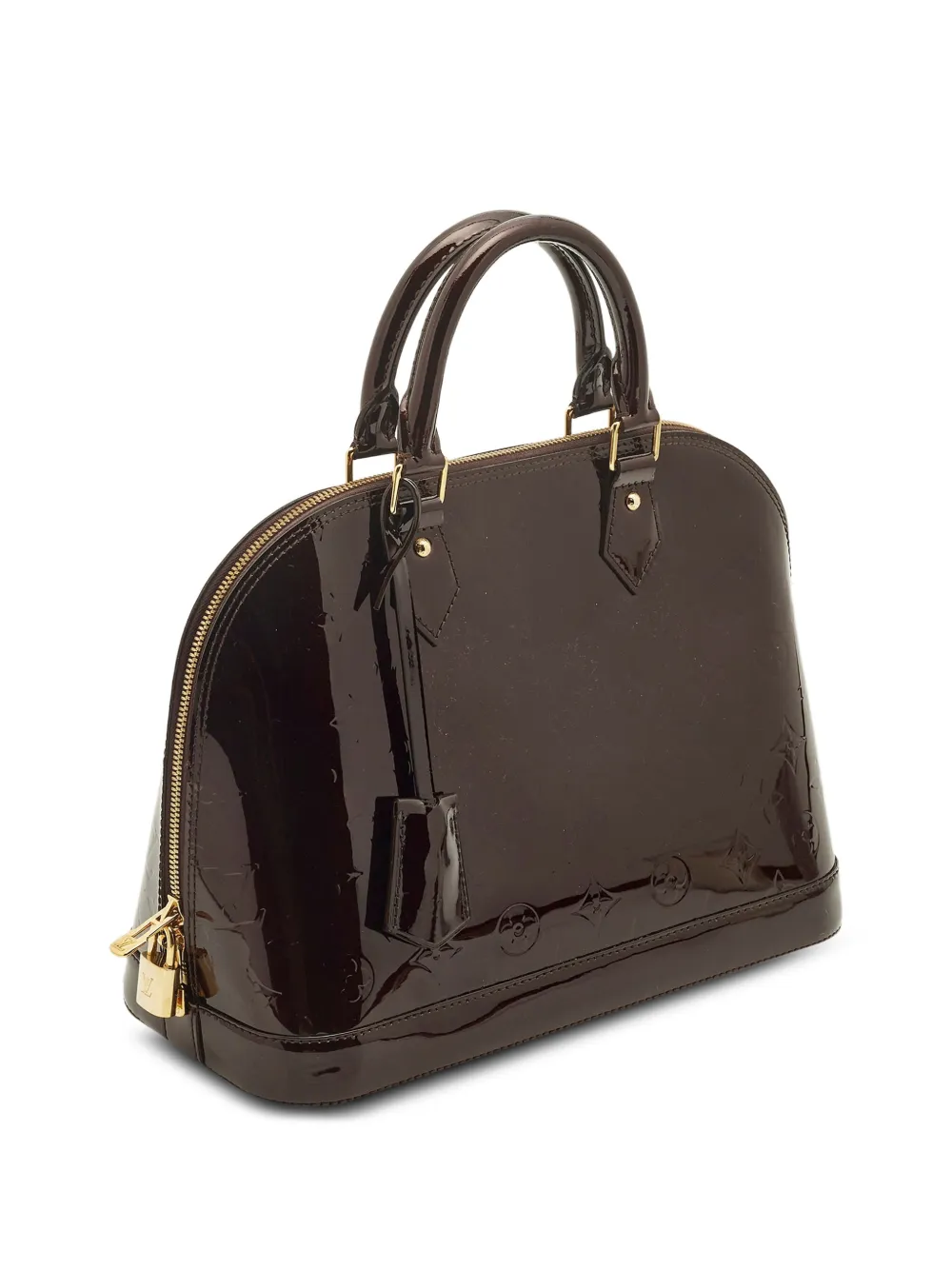 Louis Vuitton Pre-Owned Borsa tote PM Alma in pelle Monogram Vernis - Marrone