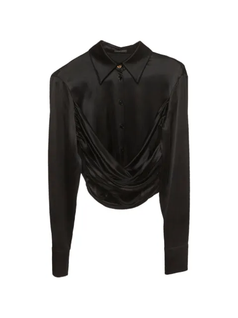 Versace Pre-Owned draped cropped shirt