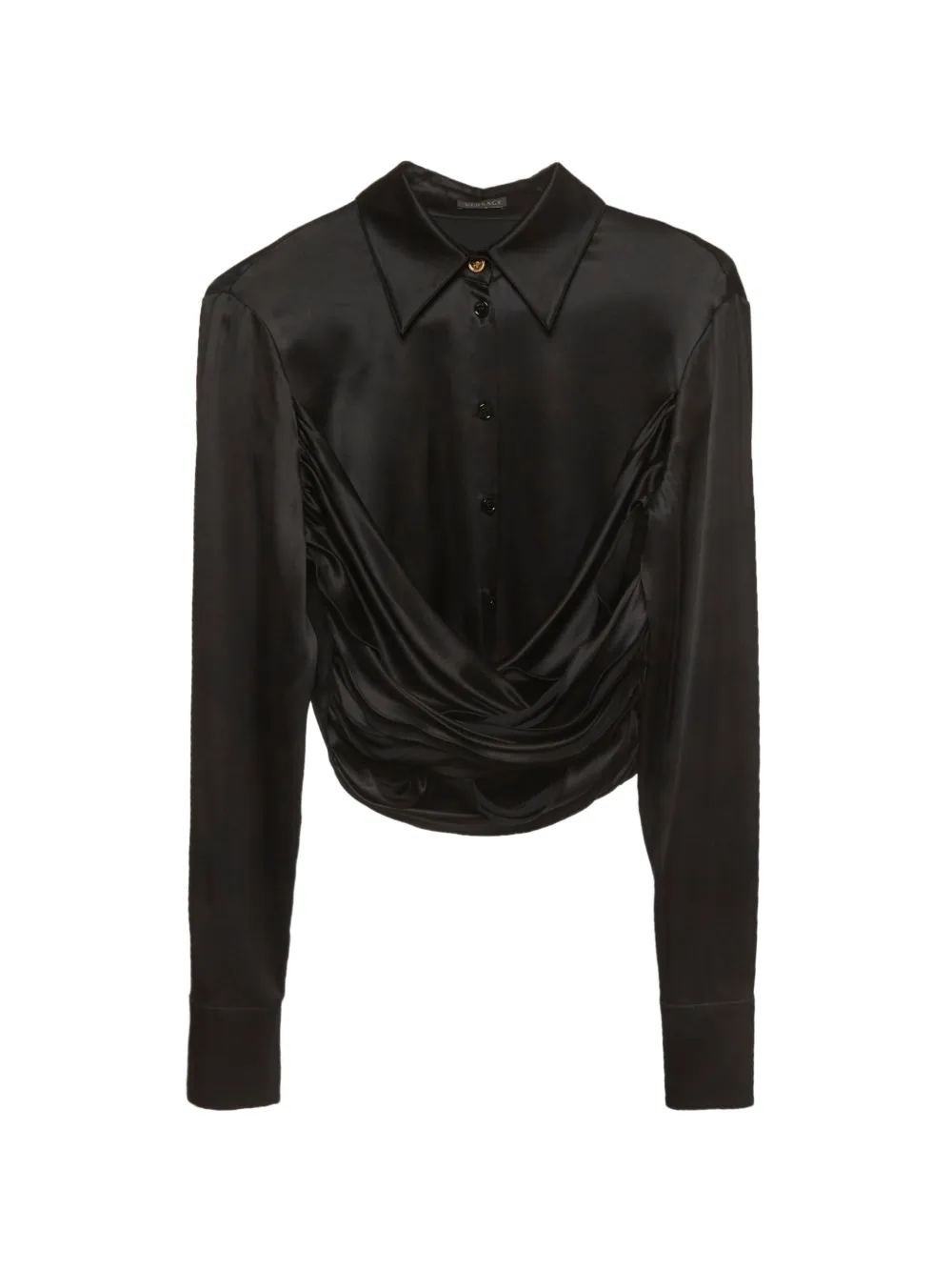 Versace Pre-Owned draped cropped shirt - Nero