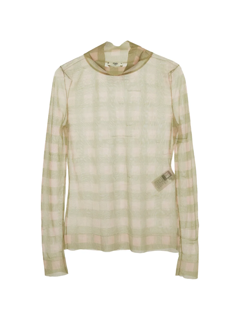 Pre-owned Fendi Check Knit Jersey In Green