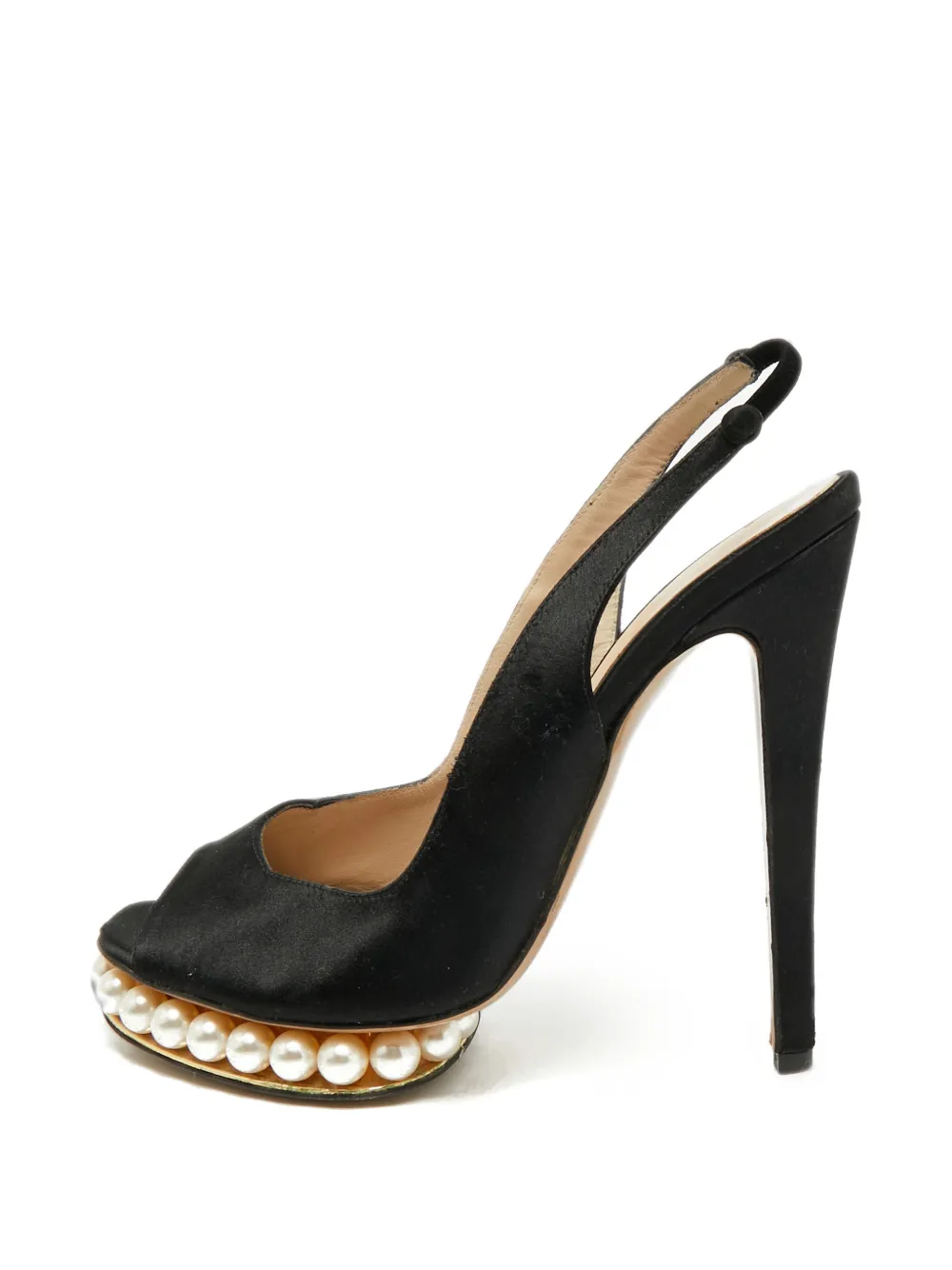 Nicholas Kirkwood faux-pearl platform sandals - Schwarz