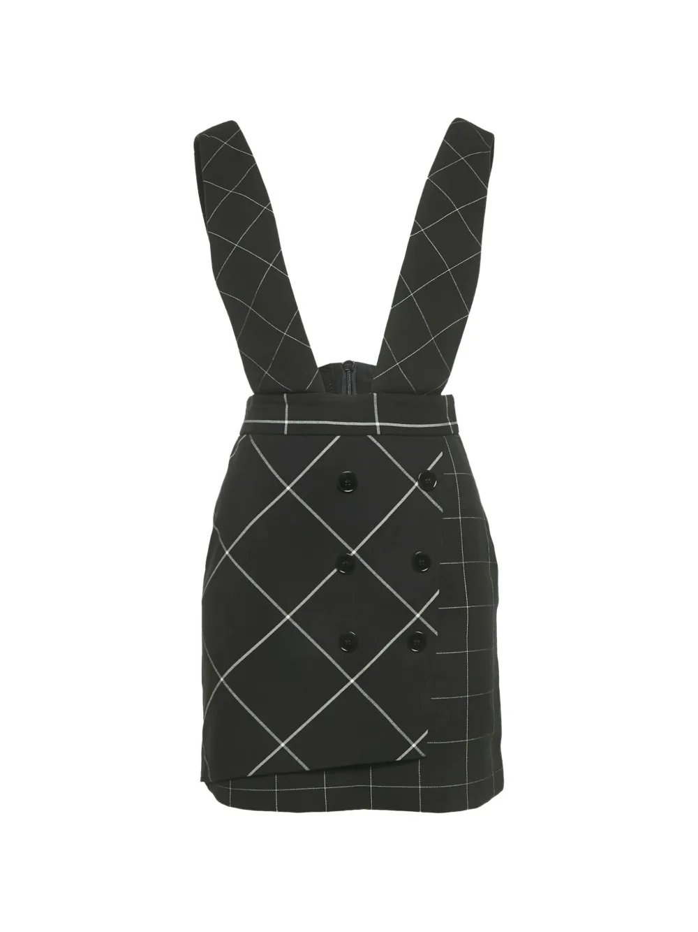 Maje windowpane Joly pinafore dress - Nero