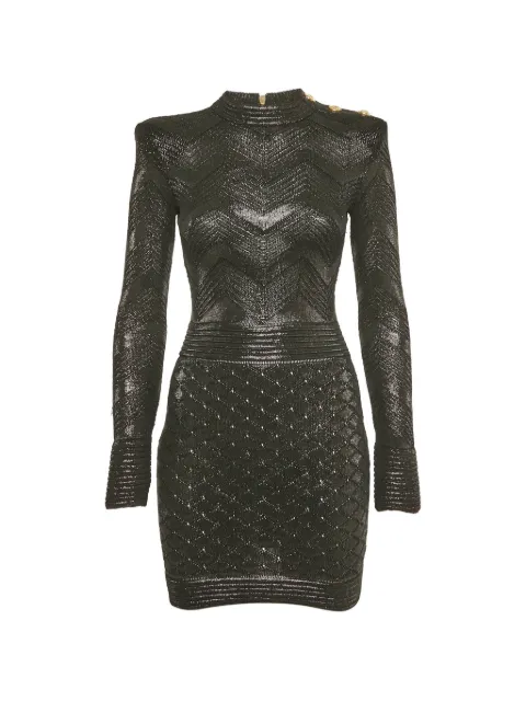 Balmain Pre-Owned chevron diamond knit mini dress