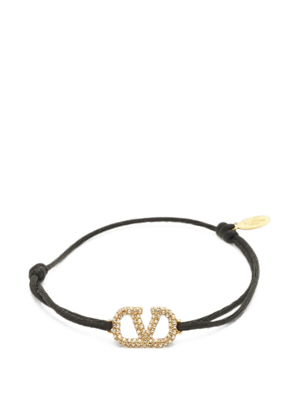 Valentino Garavani Pre-Owned VLogo crystal cord bracelet - Nero