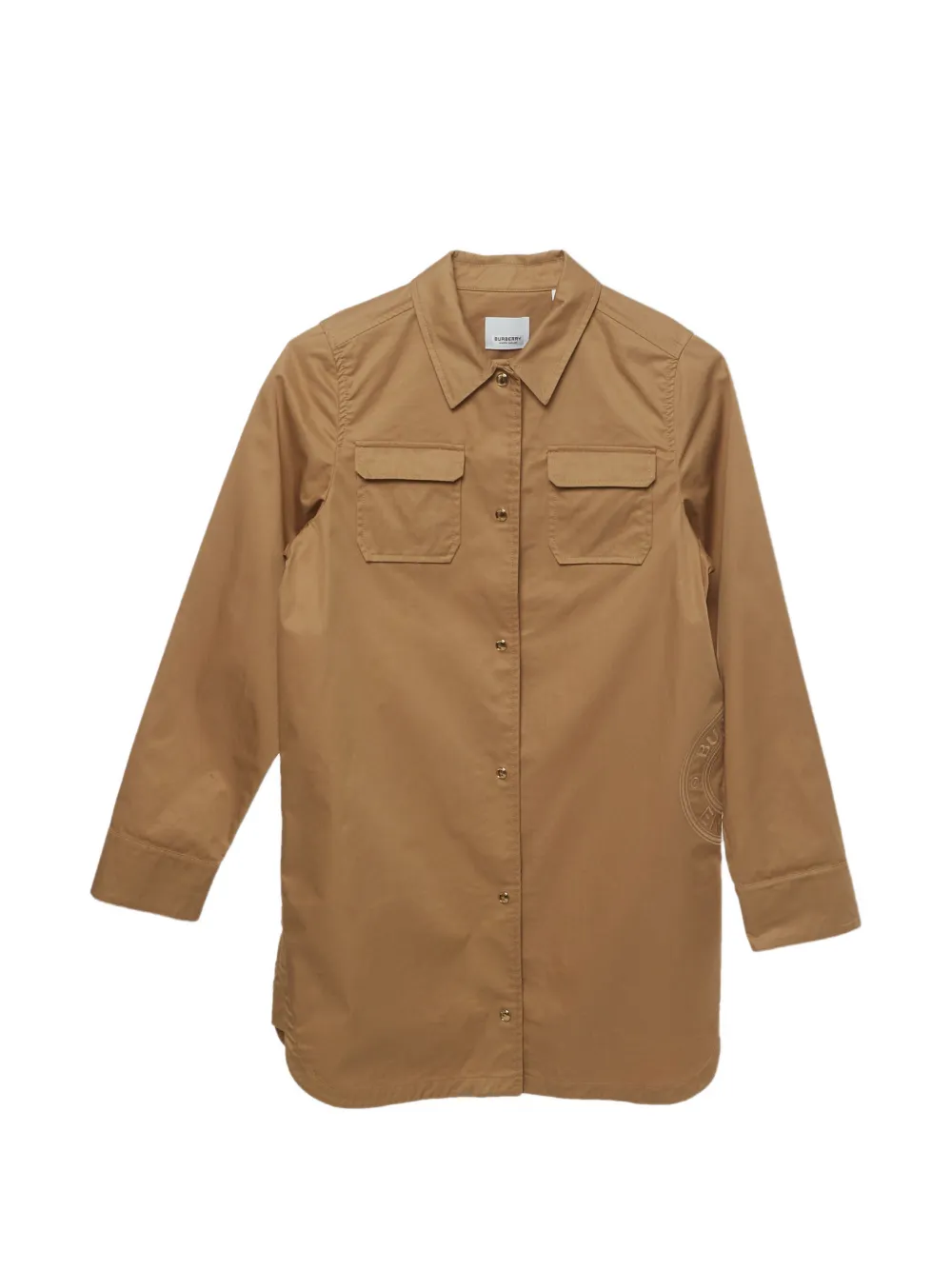 Burberry Pre-Owned robe-chemise à logo brodé - Tons neutres