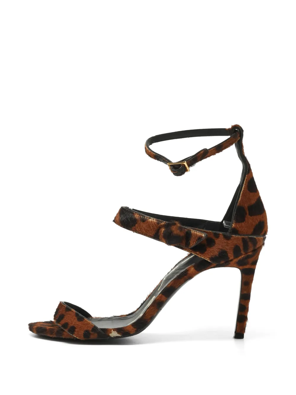 Oscar de la Renta Pre-Owned leopard-print ankle-strap sandals - Marrone
