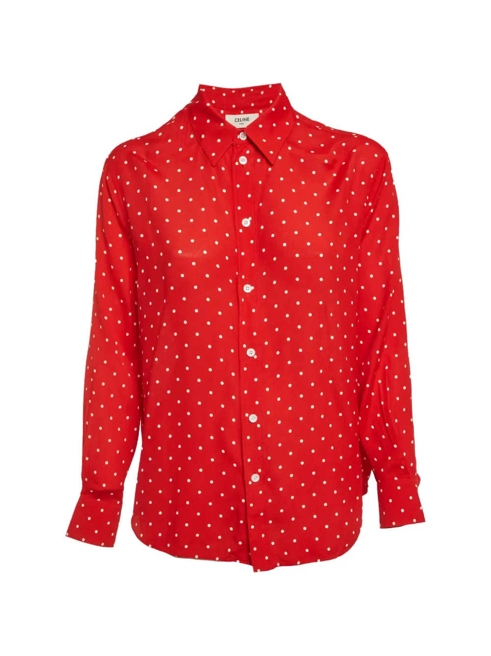 Celine Pre-Owned polka-dot crepe shirt - Rosso