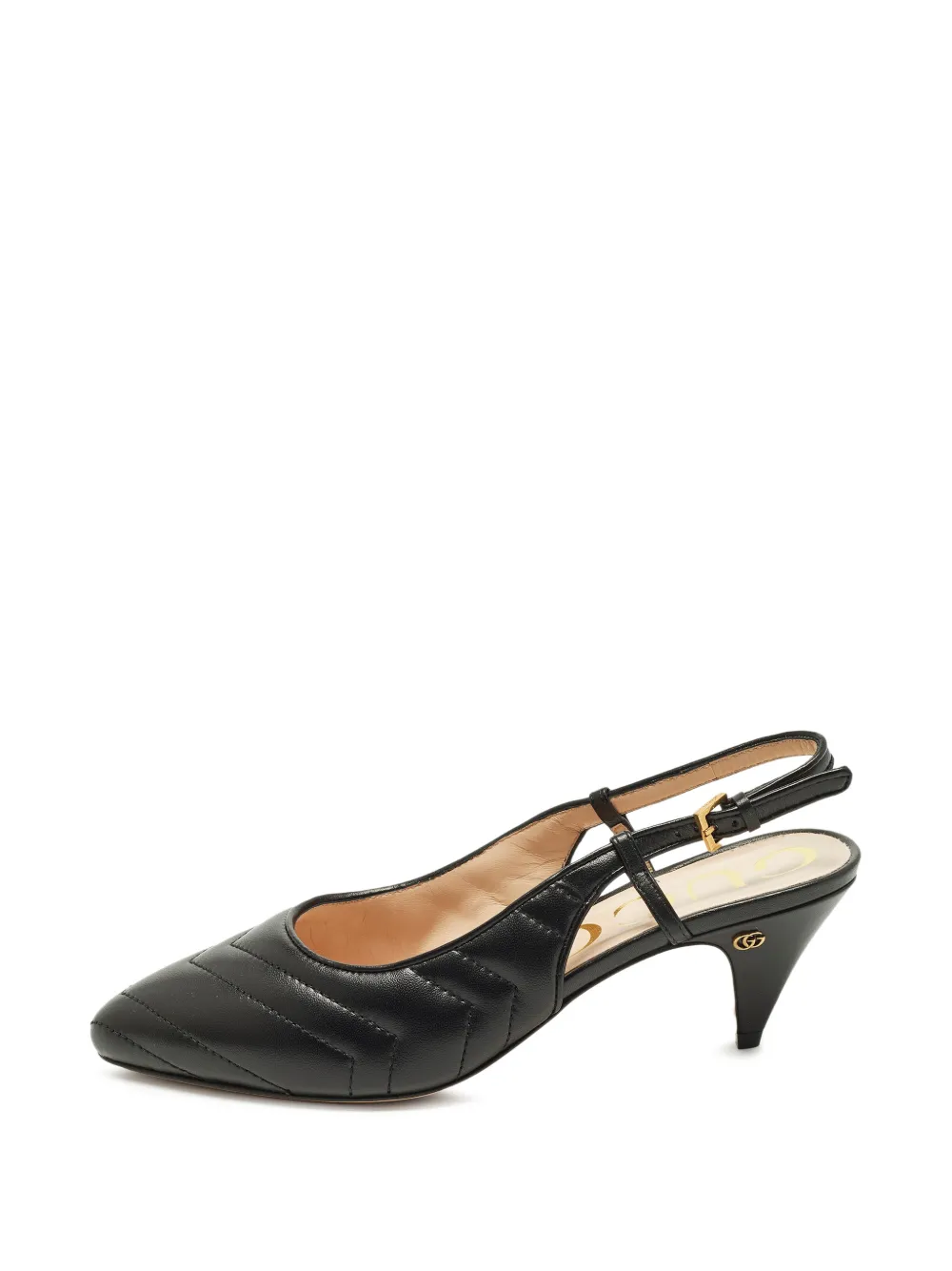 Gucci Pre-Owned Slingback-Pumps aus Matelassé-Leder - Schwarz