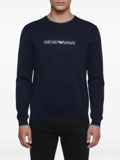 Emporio Armani Pre-Owned suéter con logo estampado