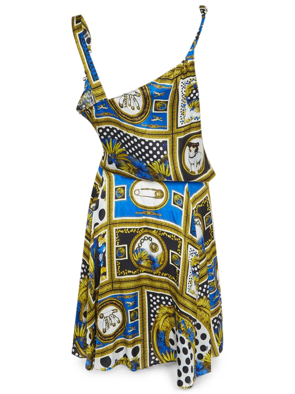  Versus Pre-owned Vestido De Satén Estampado - Azul 