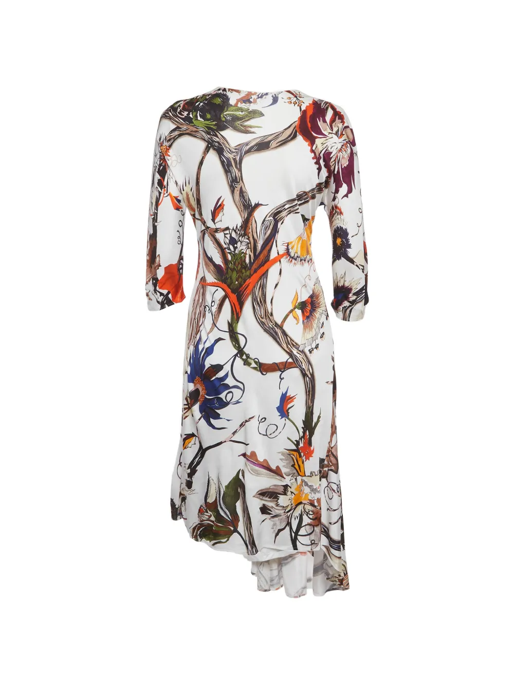 Balenciaga Pre-Owned Asymmetrisches Iguana Kleid mit Blumen-Print - Weiß