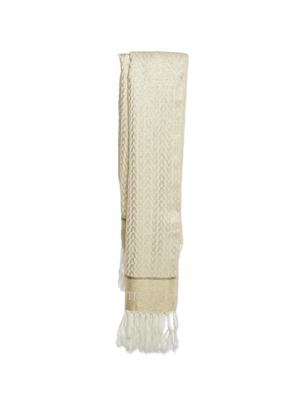 Valentino Garavani Pre-Owned Monogram Lurex jacquard scarf - Toni neutri