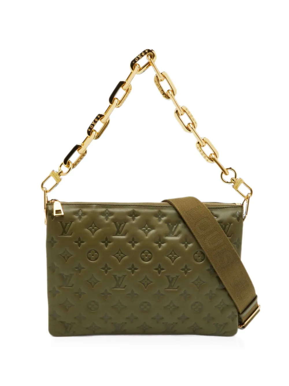 Louis Vuitton Pre-Owned Coussin MM embossed shoulder bag - Green