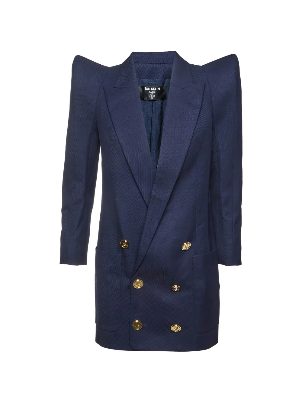 Balmain Pre-Owned double-breasted long-sleeve wool blazer - Blu