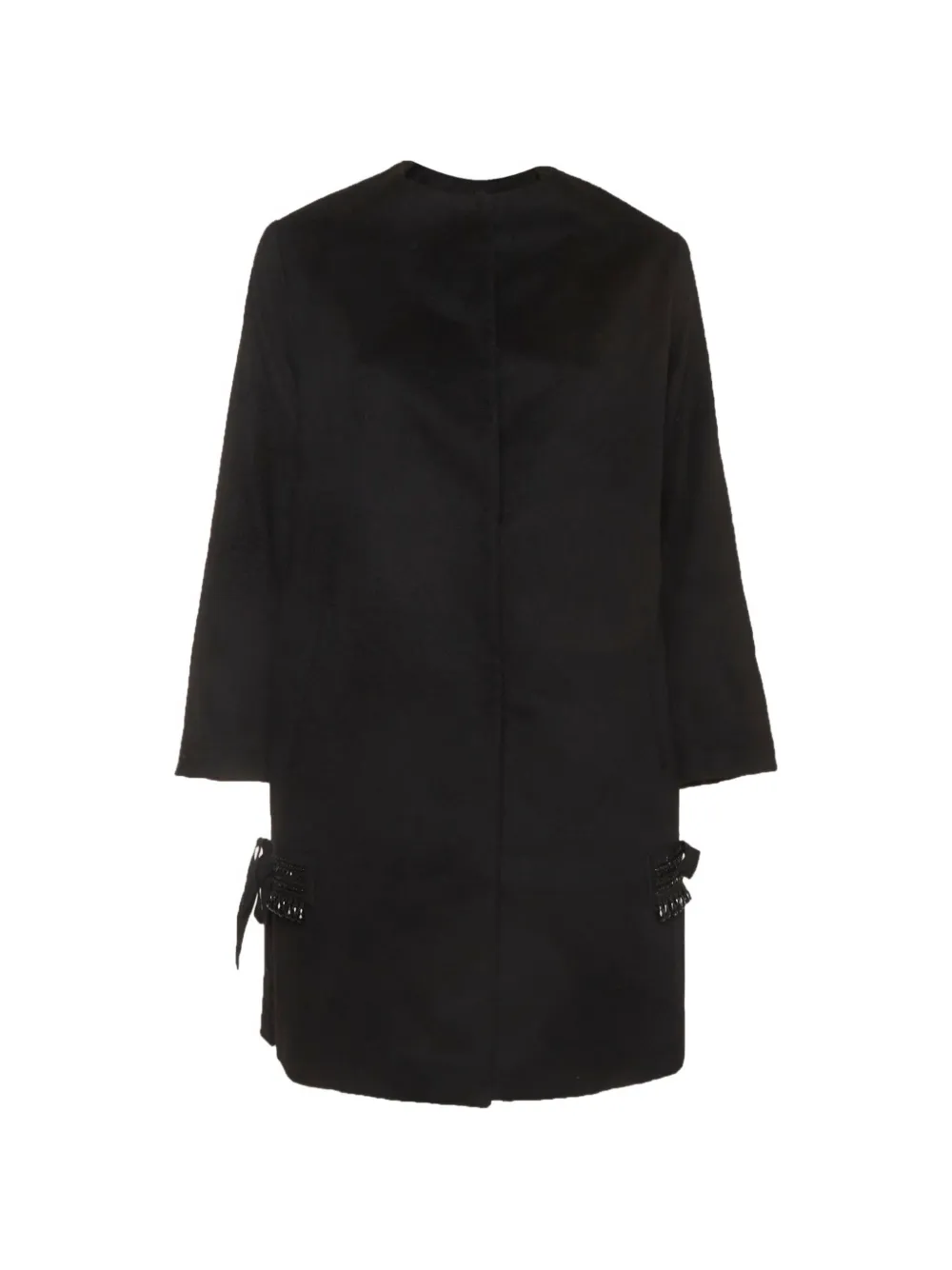 Max Mara beaded-details coat - Nero