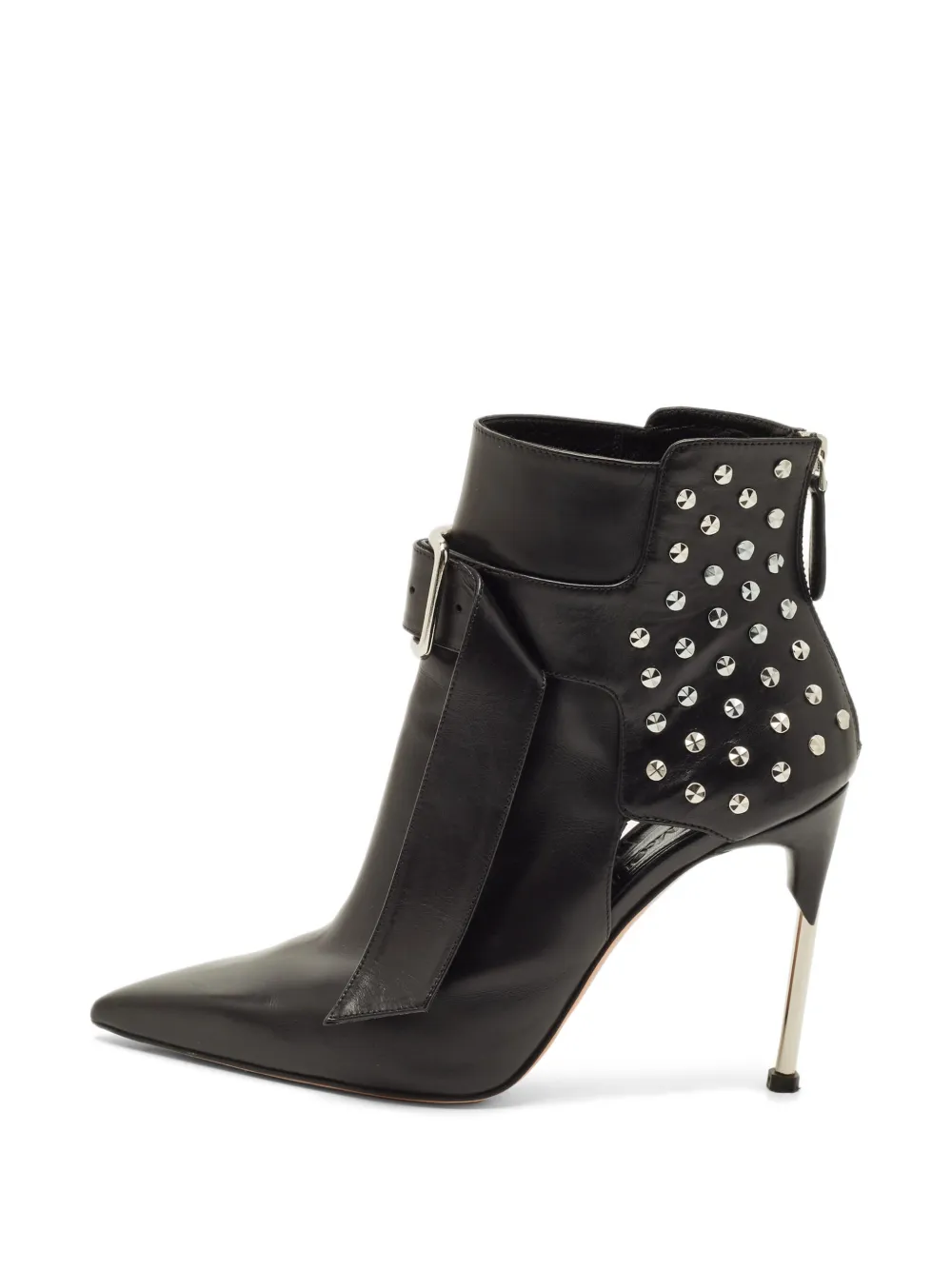 Alexander McQueen Pre-Owned pointed-toe buckled ankle boots - Black