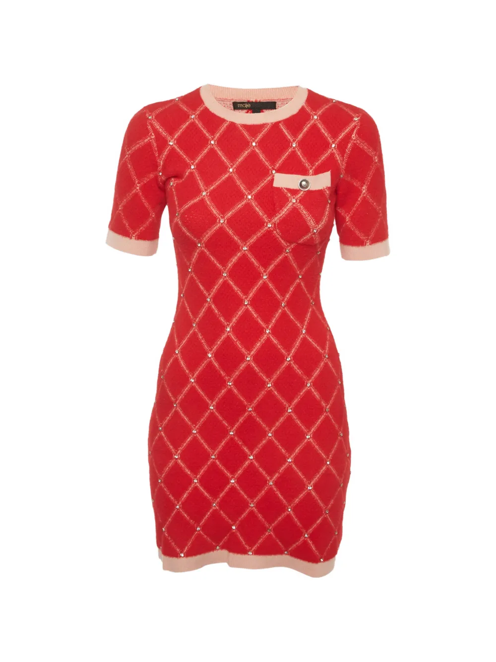 Maje Diamante knit mini dress - Rosso