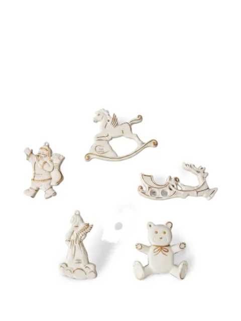 GINORI 1735 gold-tone trim christmas decorations (set of five)