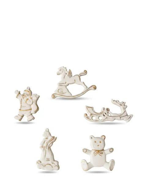 GINORI 1735 gold-tone trim christmas decorations (set of five)