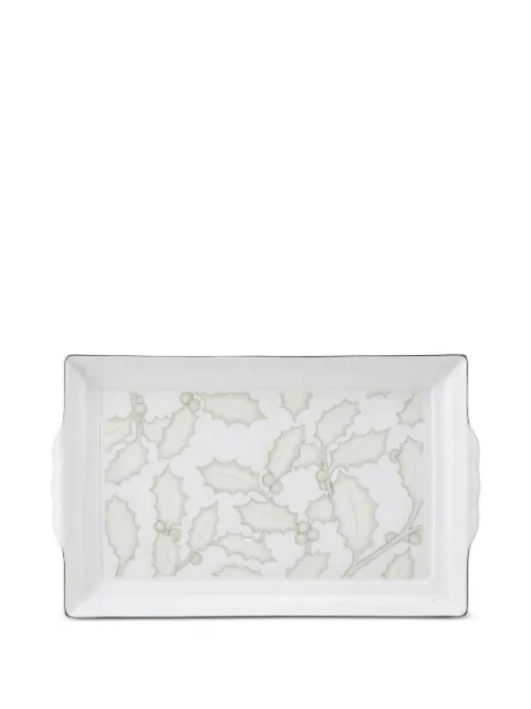GINORI 1735 platinum-trim holly-print tray