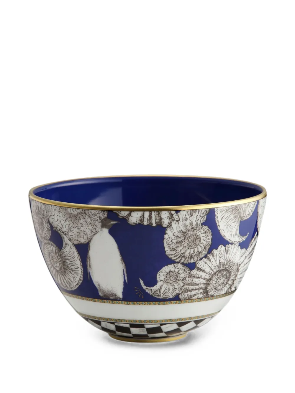 Ginori 1735 Penguin-print Shell-pattern Bowl In Blue