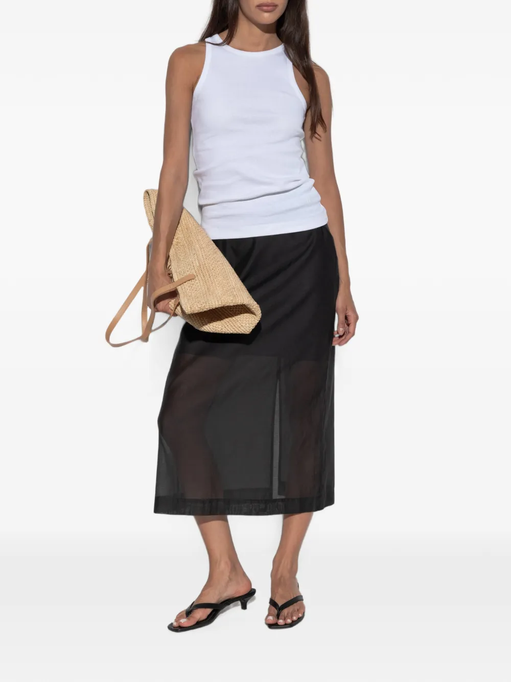 By Malene Birger Esta sheer-panel skirt - Schwarz