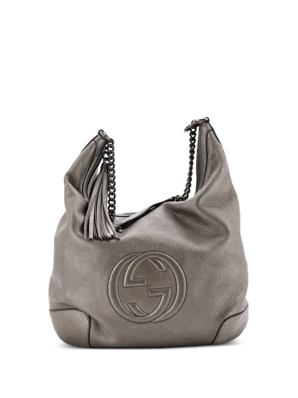Gucci Pre-Owned Borsa passepartout Soho media in pelle con catena - Grigio