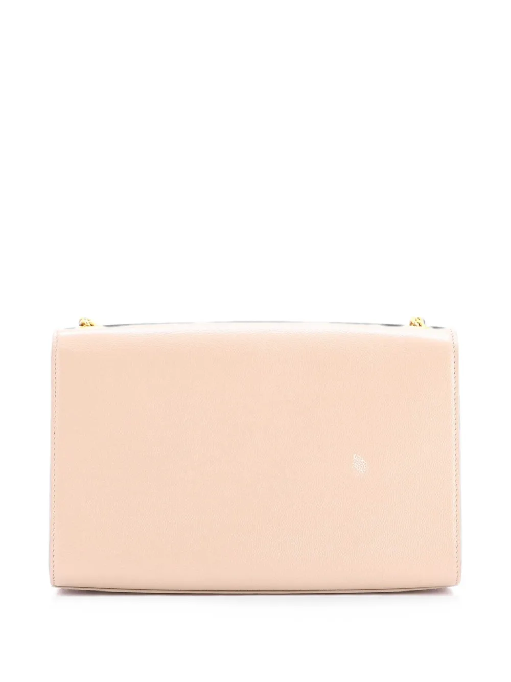  Saint Laurent Pre-owned Borsa A Tracolla Classic Media In Pelle Martellata Con Monogramma - Toni Neutri 