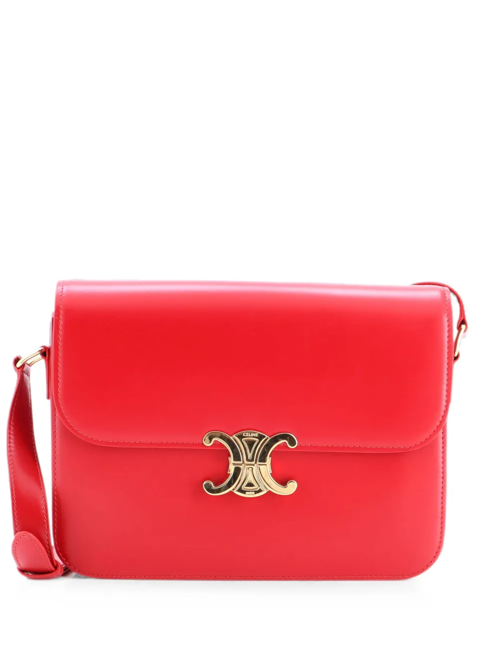 Celine Pre-Owned Triomphe Shoulder Bag Smooth Calfskin Large crossbody bag - Red