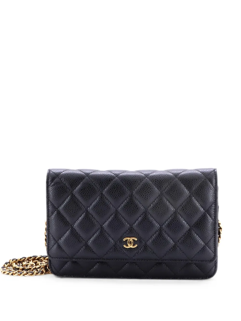CHANEL Pre-Owned Wallet on Chain Quilted Caviar crossbody bag - Nero
