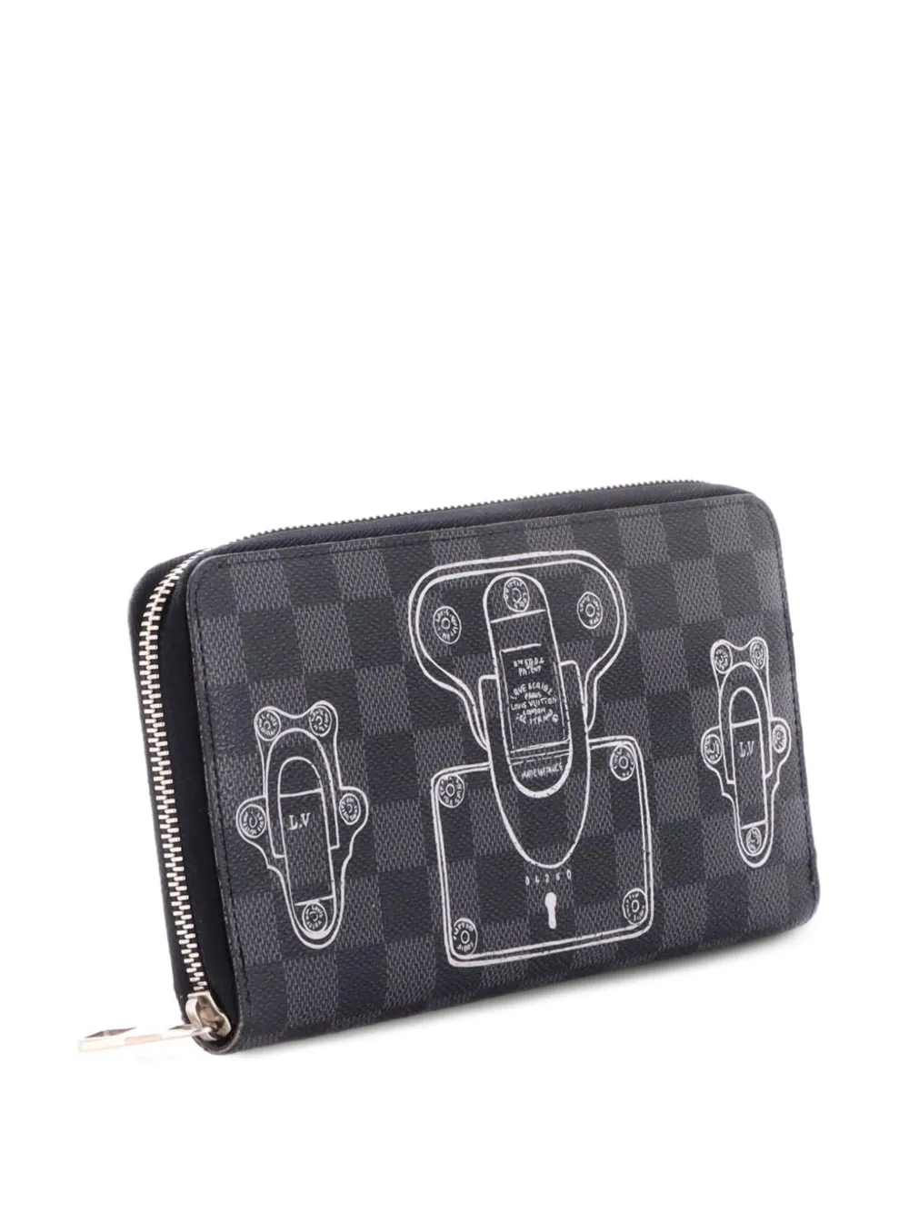 Louis Vuitton Pre-Owned Zippy Organizer Limited Edition Trunks and Locks Damier Graphite small wallets - Nero