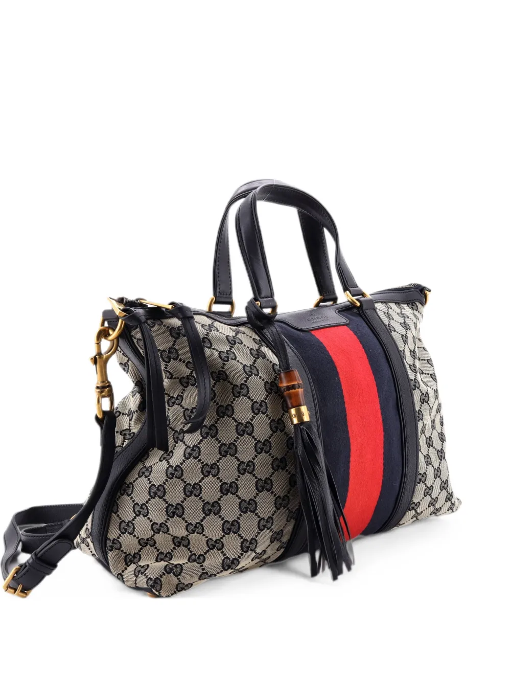 Gucci Pre-Owned Rania Convertible Top Handle Bag Web GG Canvas Medium tote bag - Blu