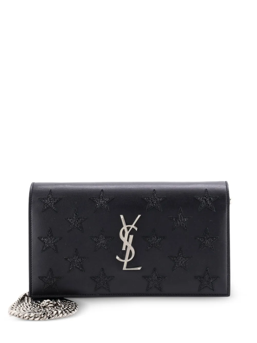 Saint Laurent Pre-Owned Classic Monogram Wallet on Chain Leather with Applique clutch bag - Nero