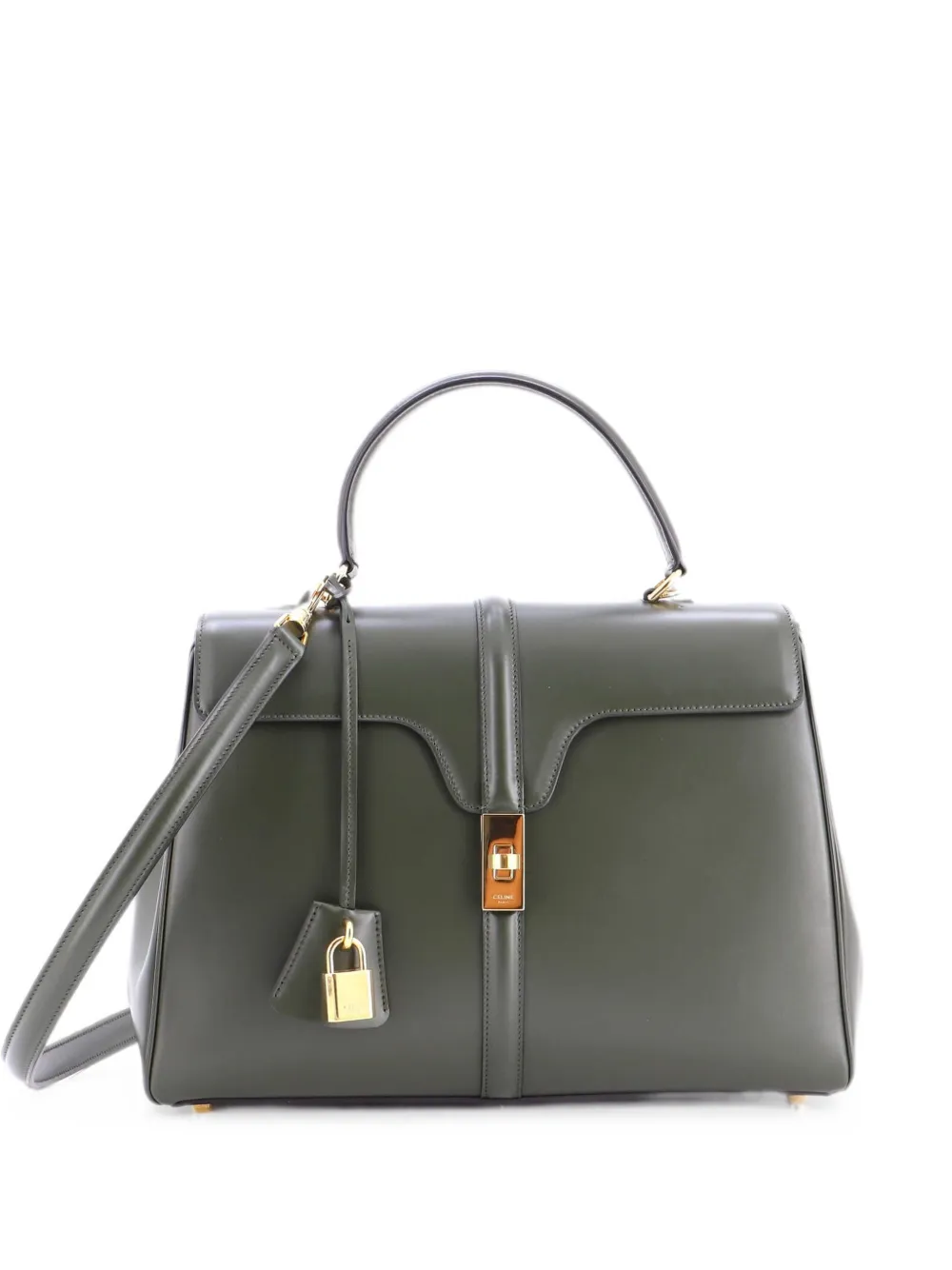 Celine Pre-Owned 16 Top Handle Bag Smooth Calfskin Medium satchel - Green