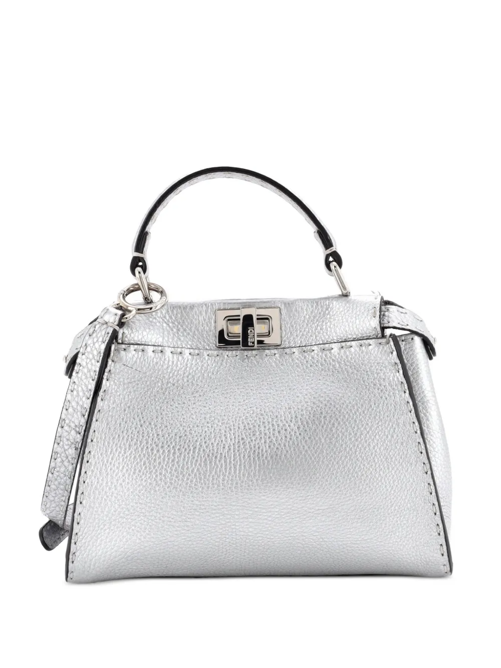 Fendi Pre-Owned Selleria Peekaboo Bag Leather Mini satchel - Silver
