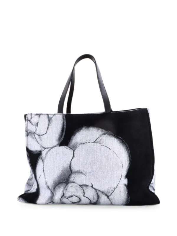 CHANEL Pre-Owned カメリア ココマークプリントキャンバスラージ
