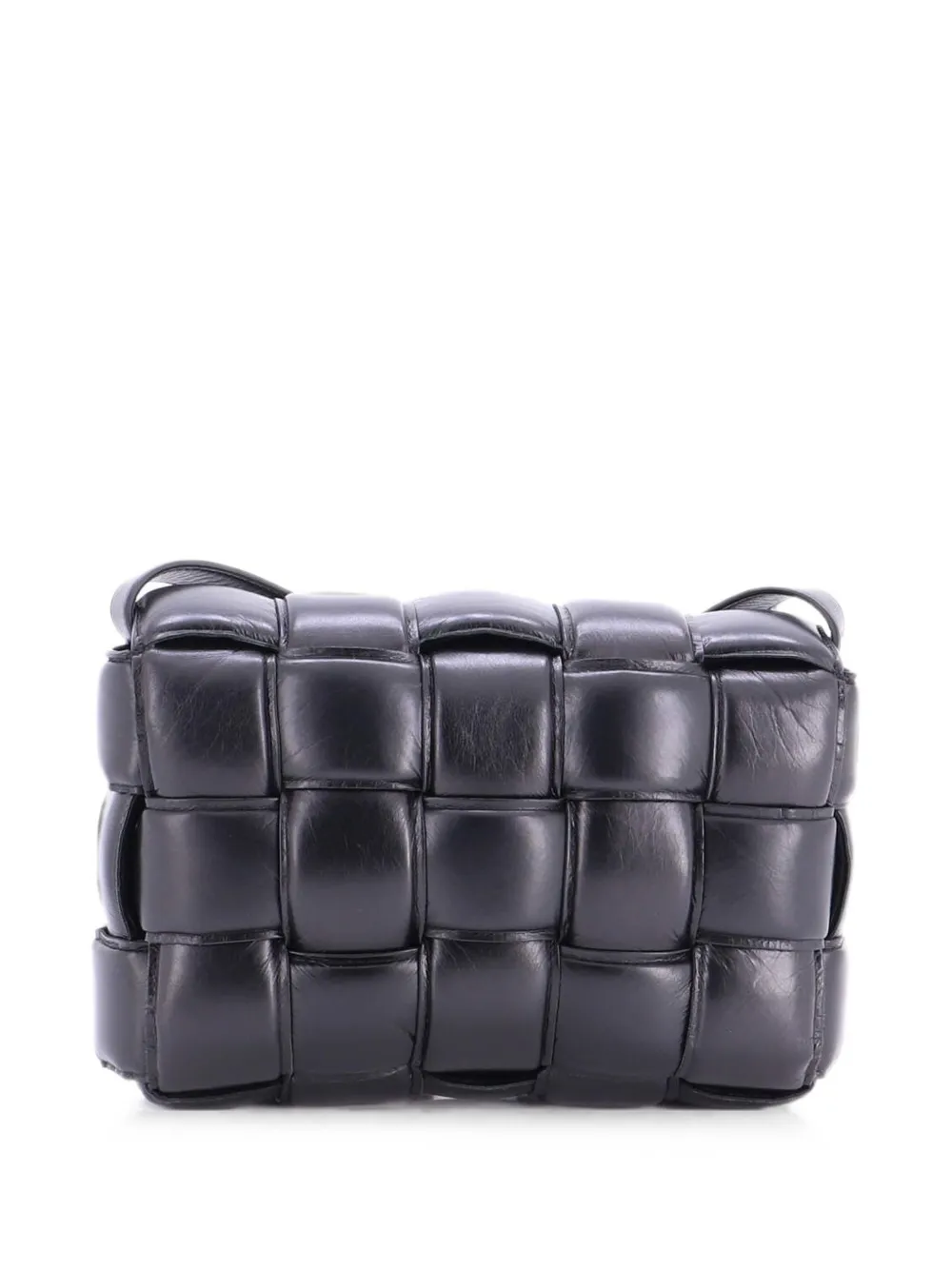  Bottega Veneta Pre-owned Borsa A Tracolla Cassette In Pelle Imbottita Con Motivo Maxi Intrecciato - Nero 