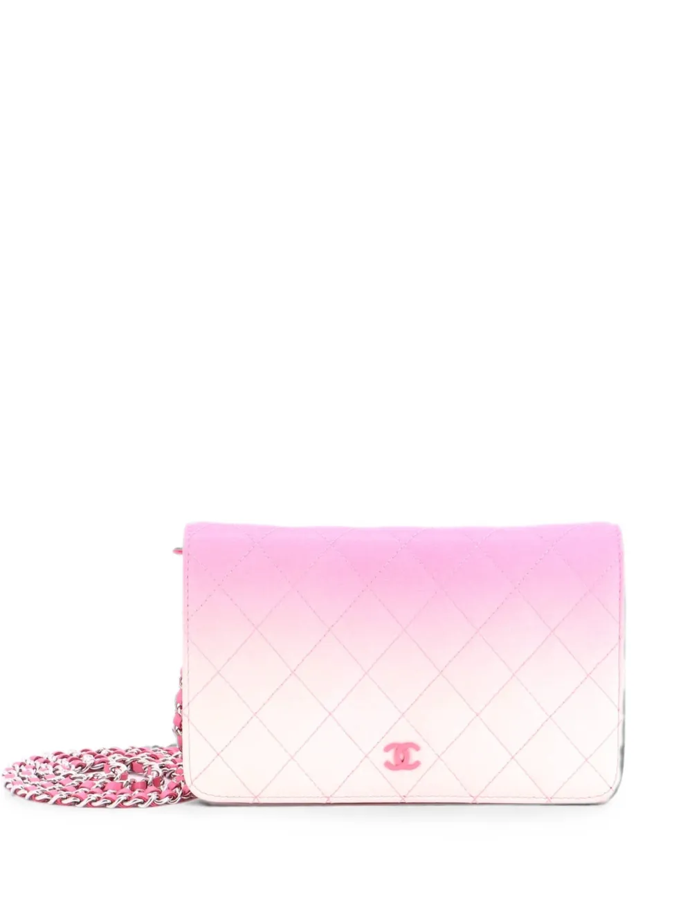 CHANEL Pre-Owned Borsa a tracolla in pelle di agnello trapuntata con catena - Rosa