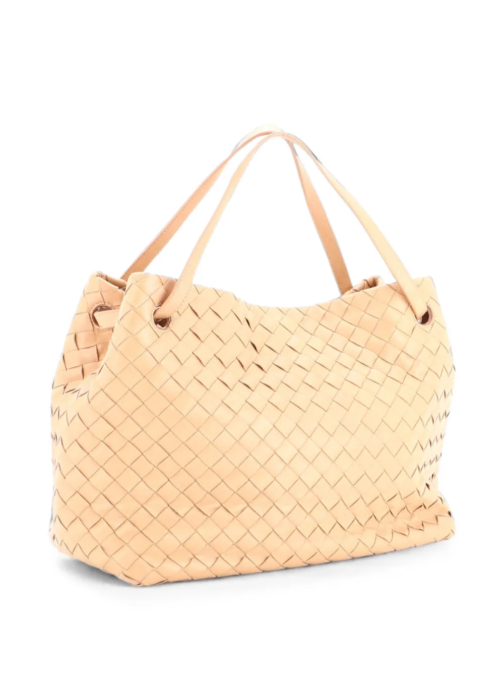 Pre-owned Bottega Veneta Garda Bag Intrecciato Nappa Medium Tote Bag In Neutral