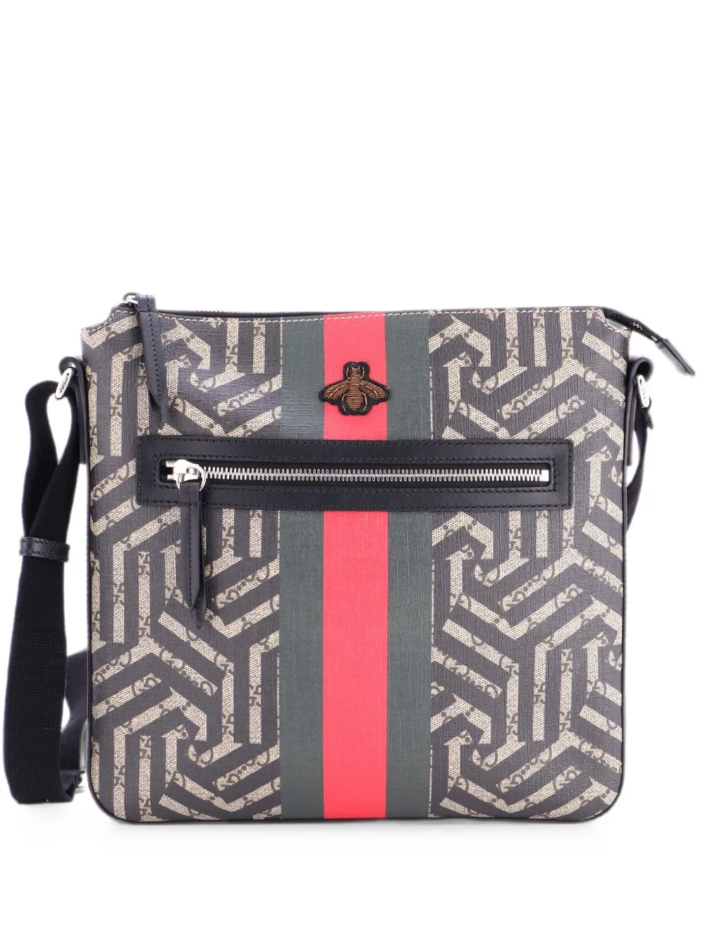 Gucci Pre-Owned Borsa a tracolla Caleido media in tela cerata GG con zip - Nero