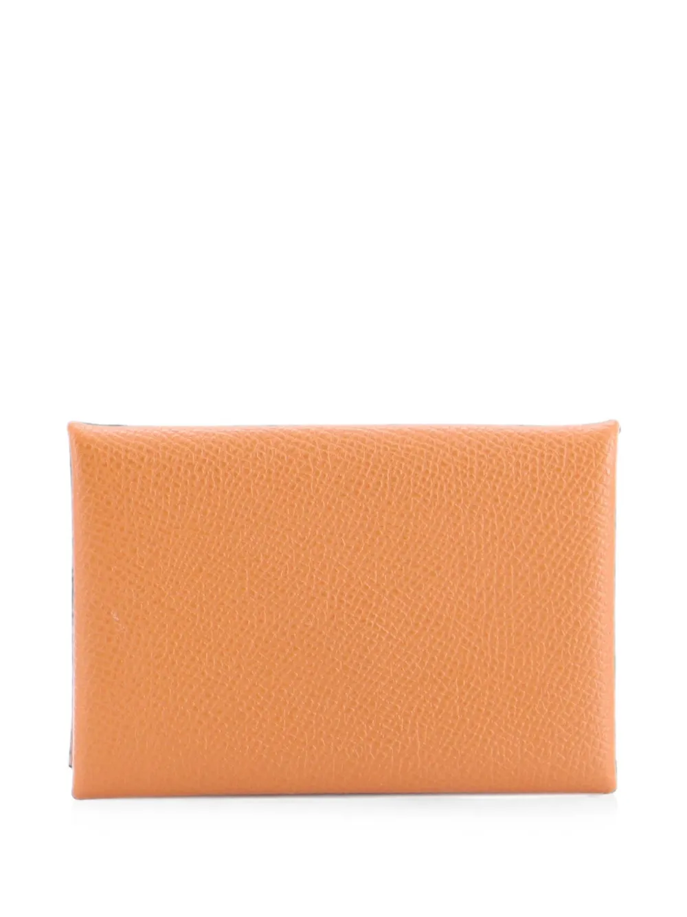Pre-owned Hermes Calvi Epsom Card Holder In Brown