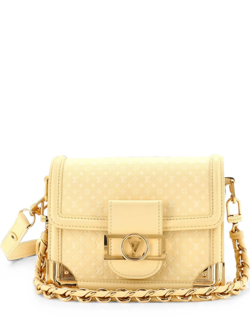Louis Vuitton Pre-Owned Dauphine Shoulder Bag Nanogram Embossed Leather Mini crossbody bag - Yellow