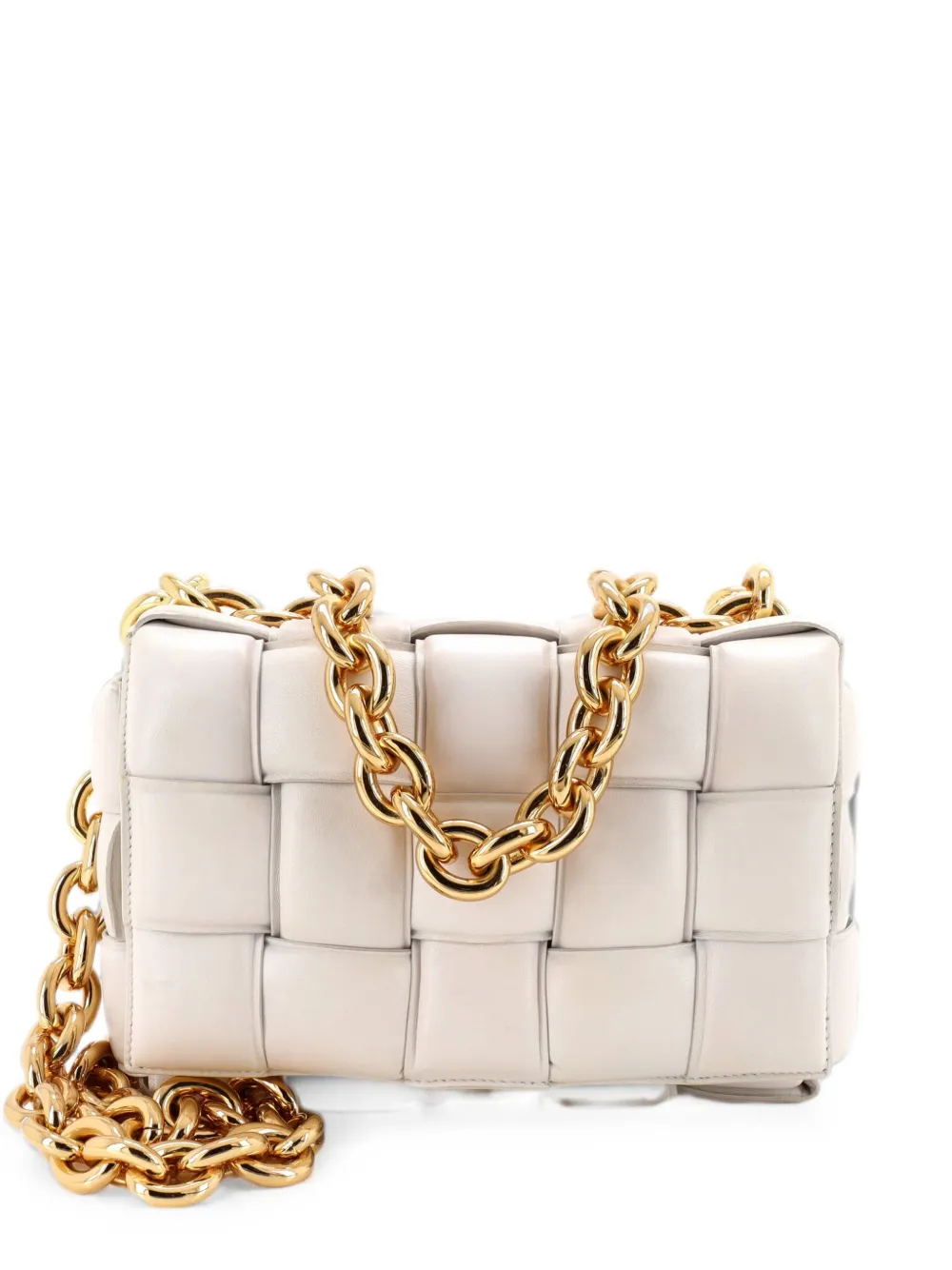 Bottega Veneta Pre-Owned Cassette Chain Padded Maxi Intrecciato Leather crossbody bag - Toni neutri